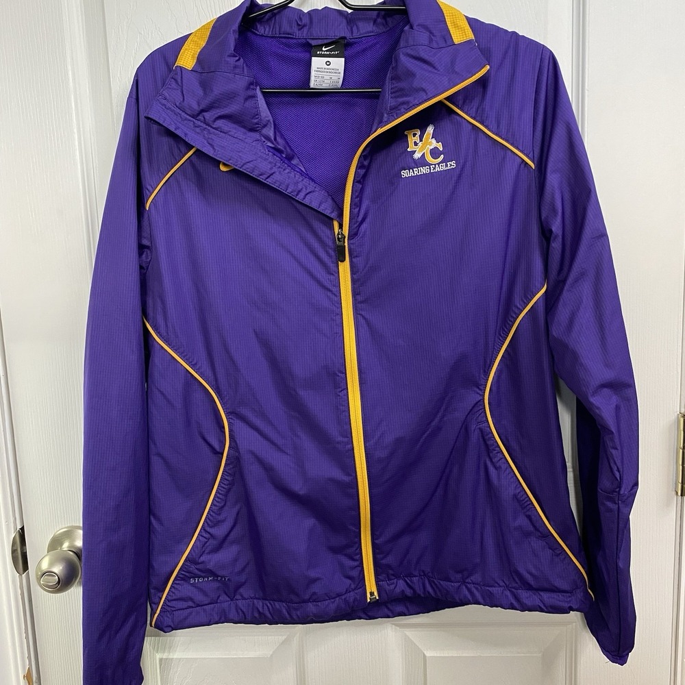 Elmira College Soaring Eagles Nike Purple Full Zip Jacket Wind Breaker M8-10